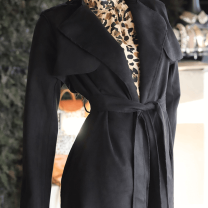 azura long jacket colour black suede material jacket coat-coat-lynne